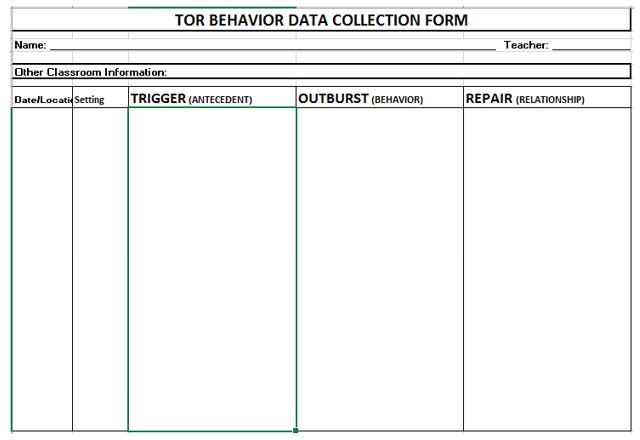 Behavior Tracking Chart Middle School