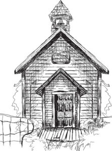 Old schoolhouse drawing