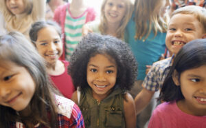 cheerful classroom of kids
