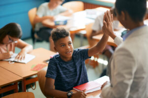 high five the teacher for job well done